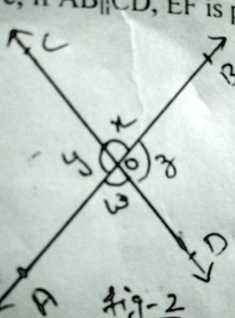 SOLVED: In The Figure, If X + Y = W + Z, Then Prove That AOB Is A Line ...