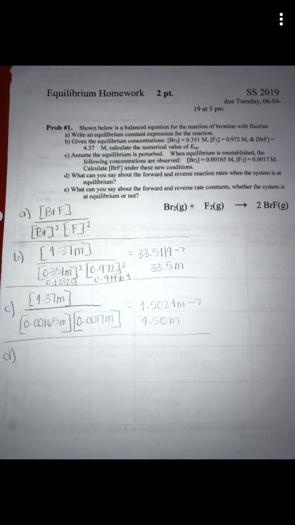 SOLVED Equilibrium Homework 2 pt SS 2019 due Tuesday, 060419 at 1
