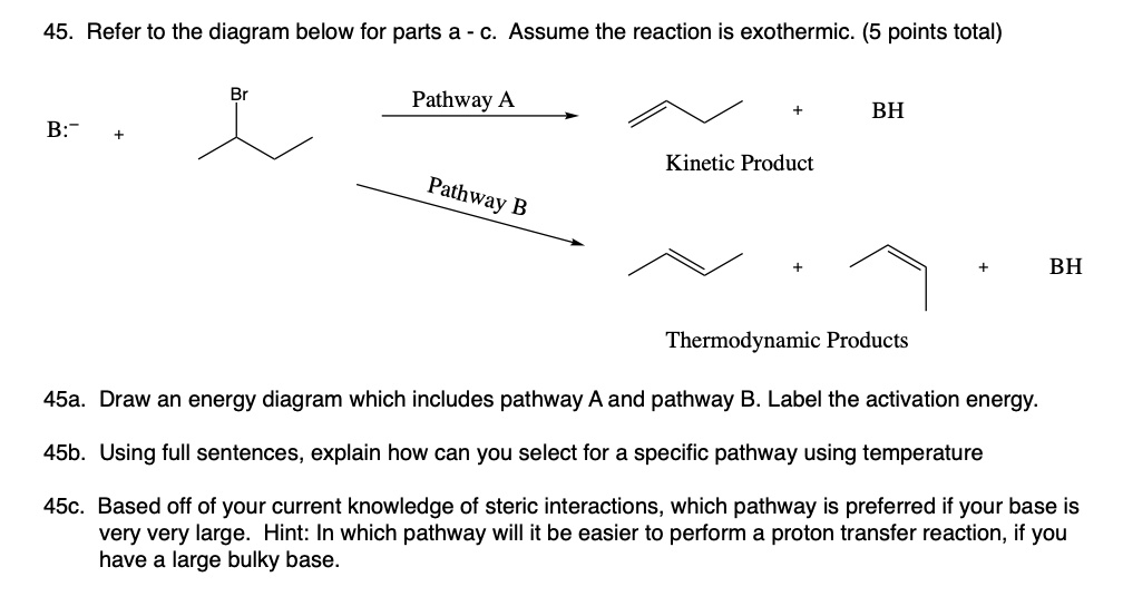 SOLVED: 45. Refer to the diagram below for parts a Assume the reaction ...