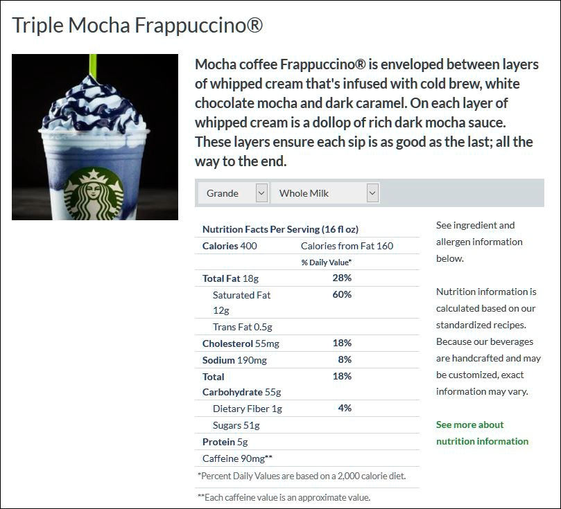 triple mocha frappuccino