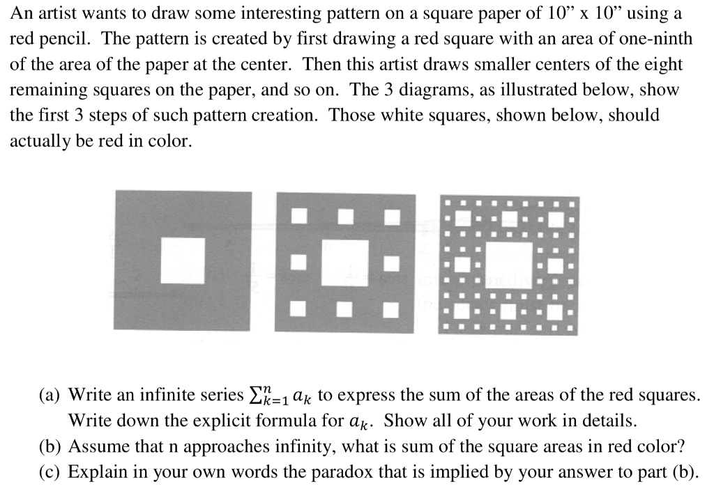 SOLVEDAn artist wants t0 draw some interesting pattern on square paper