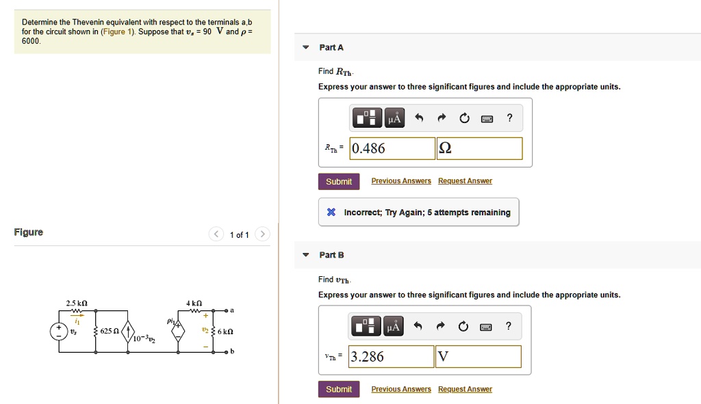 SOLVED: Determine the Thevenin equivalent with respect to the terminals ...