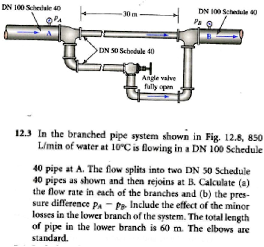 SOLVED: DN100 Schedule 40 DN 100 Schedule 40 30 m DN 50 Schedule 40 ...