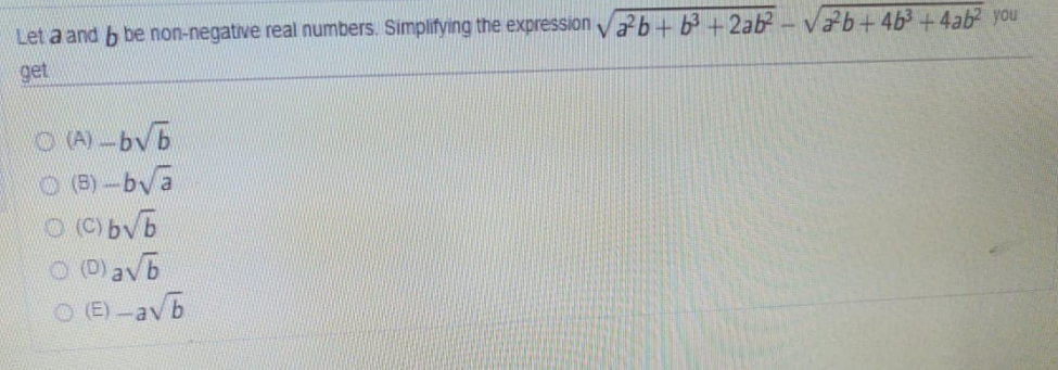 SOLVED: Let A And B Be Non-negative Real Numbers. Simplifying The ...