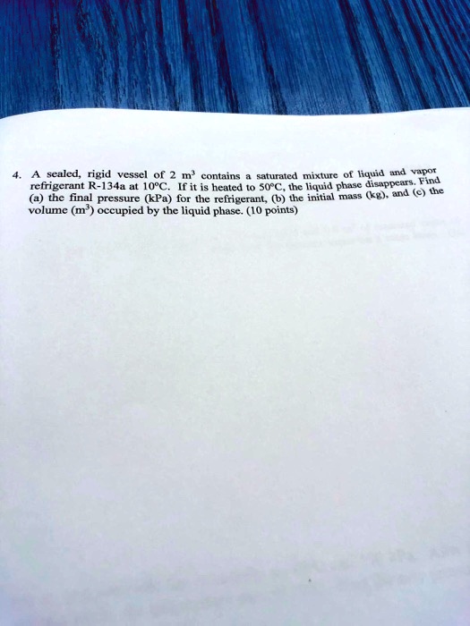 SOLVED volume (m3) occupied by the liquid phase. (10 points)