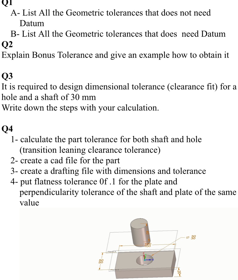 How To Write Tolerance Engineering QI A- List All the Geometric tolerances that does not need Datum B ...