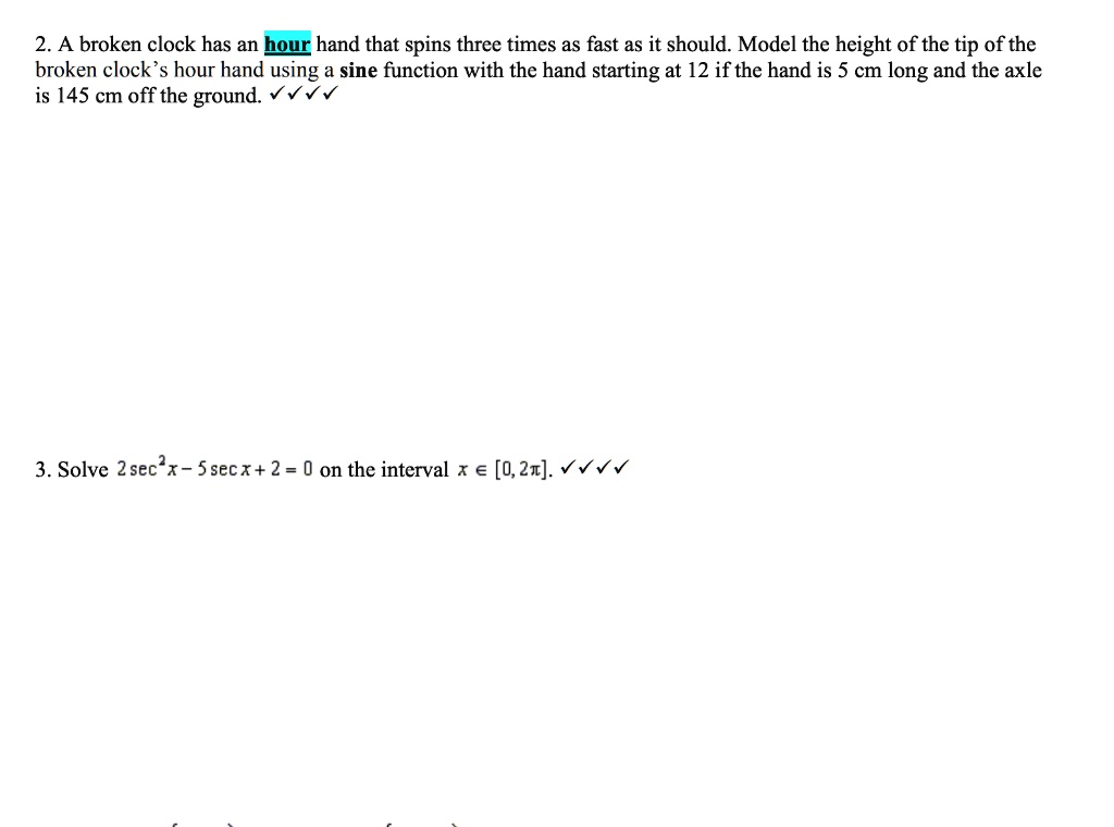 SOLVED: A broken clock has an hour hand that spins three times as fast ...