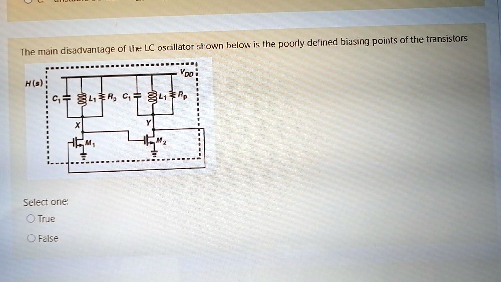 SOLVED LC oscillator shown below has poorly defined biasing points of