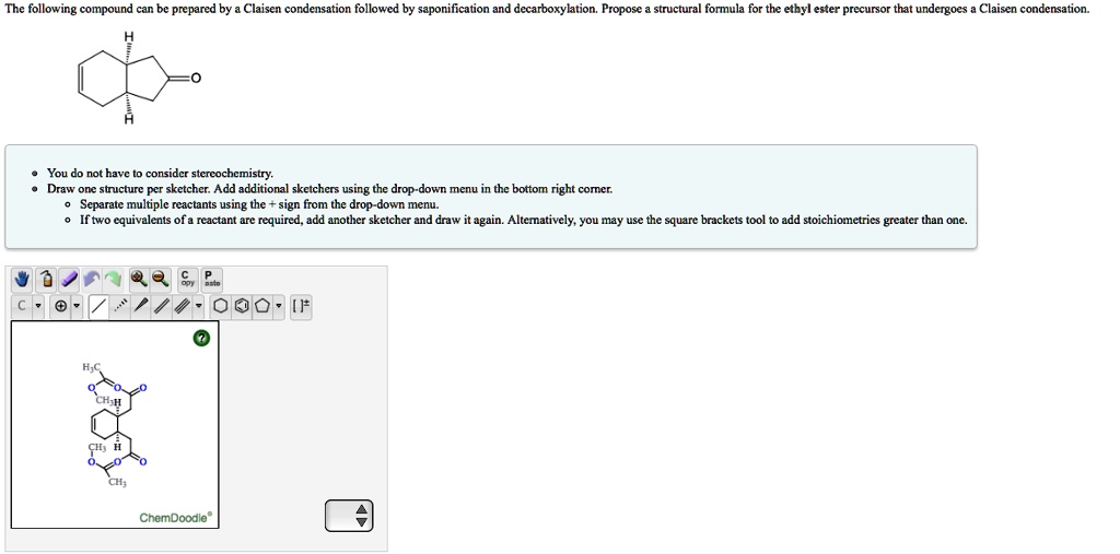 SOLVED:The following compound Handc prepared by Claisen condensation ...