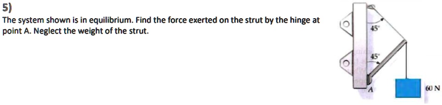 SOLVED: The system shown is in equilibrium. Find the force exerted on ...