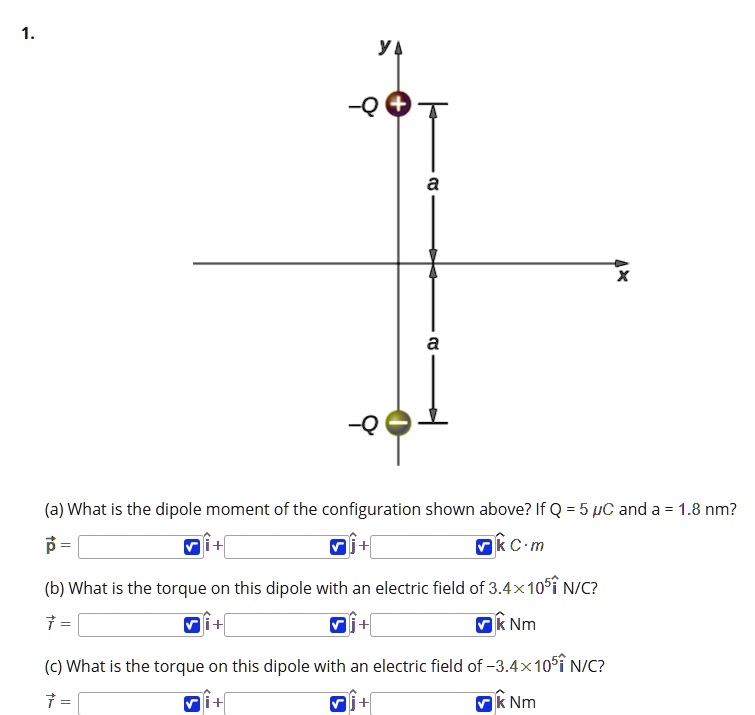 SOLVED: (a) What is the dipole moment of the configuration shown above ...