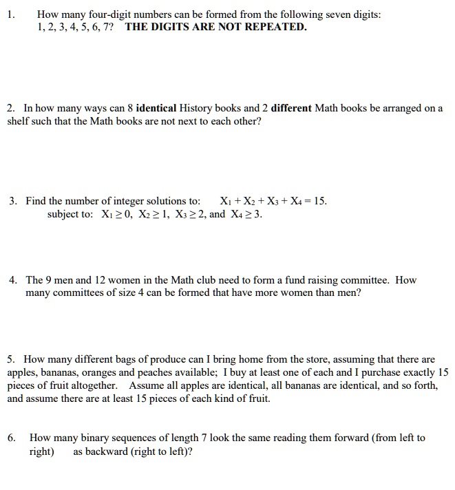 How many four-digit numbers can be formed from the fo… - SolvedLib