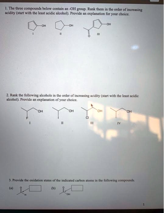 SOLVEDThe thrce compounds below contain anOH group Rank them in the