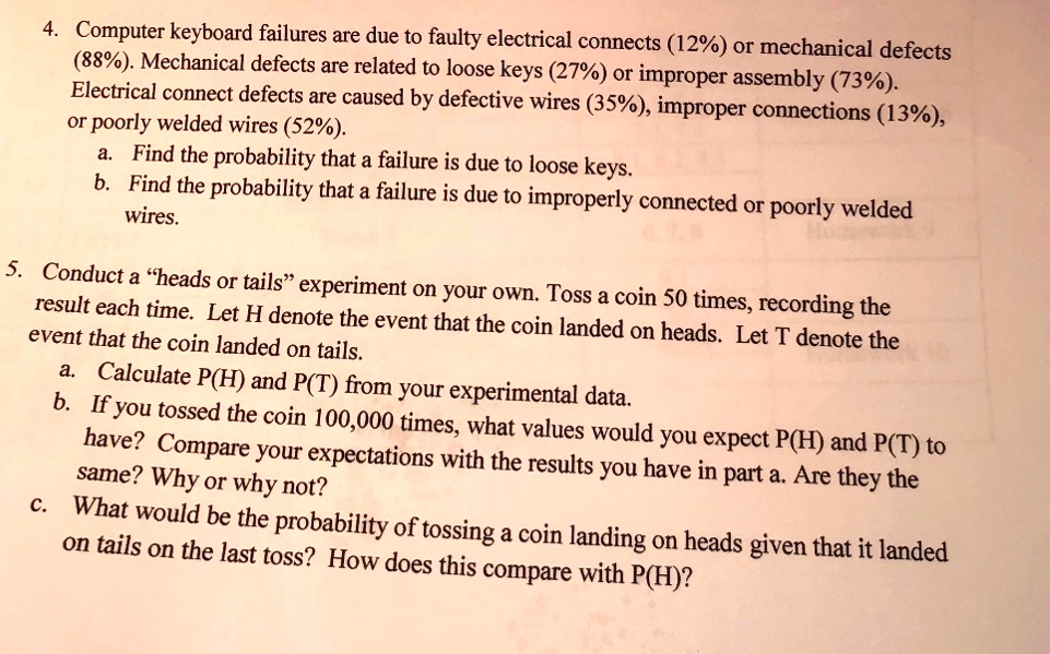 Computer keyboard failures are due to faulty electrical connects (12