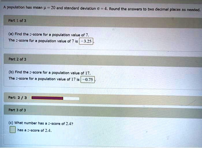 SOLVED: A Population Has Mean 4 = 20 And Standard Deviation G = 4 ...