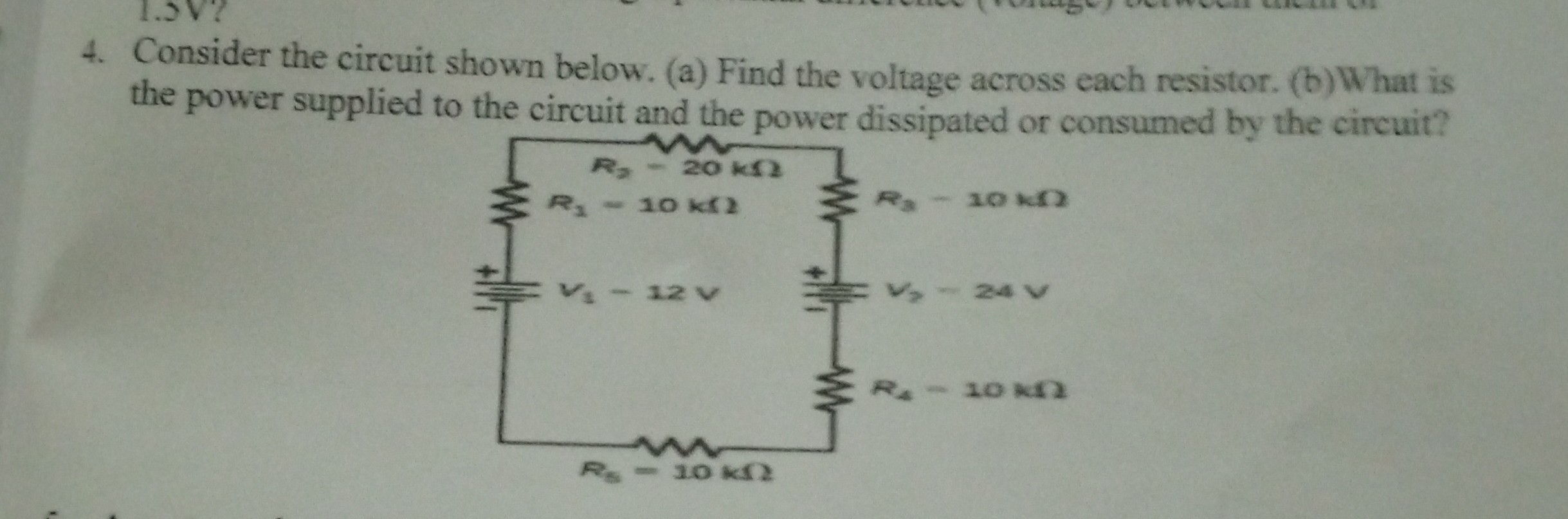 SOLVED: 4. Consider the circuit shown below. (a) Find the voltage ...