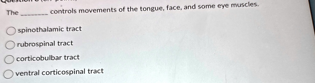 The controls movements of the tongue, face, and some eye muscles ...