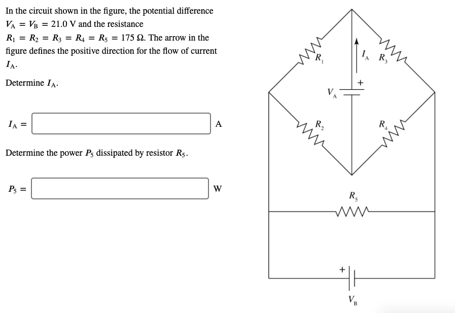 the circuit shown in the figure, the potential difference VA = VB = 21.