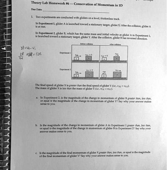theory lab homework 6 conservation of momentum in id due date two ...