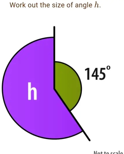 Work out the size of angle h. 145^∘