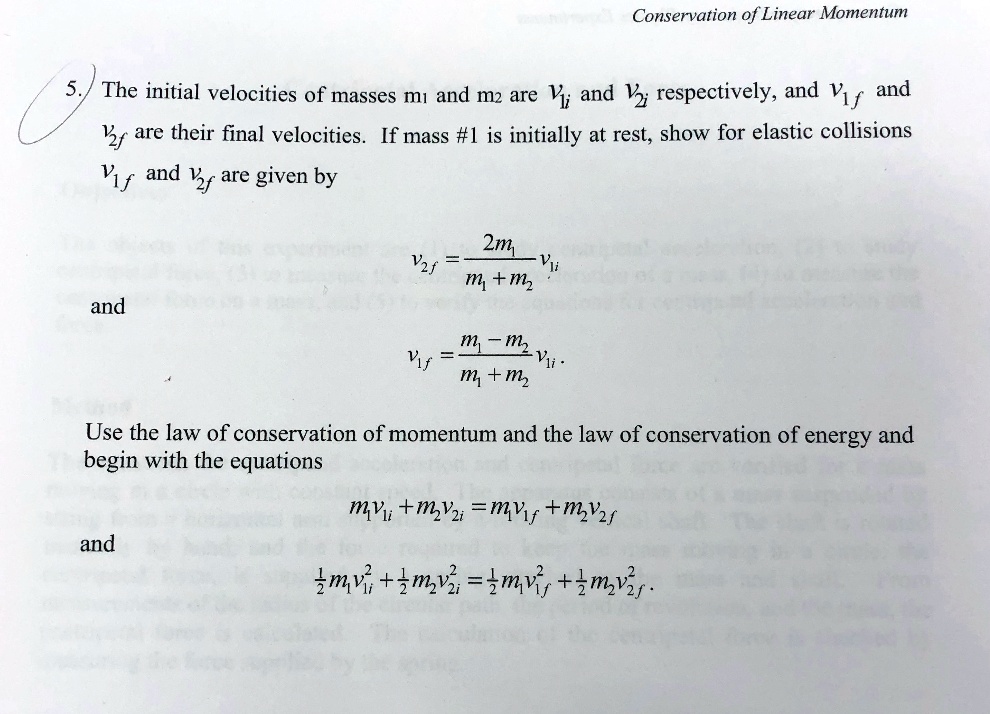 Law Of Conservation Of Momentum Equation
