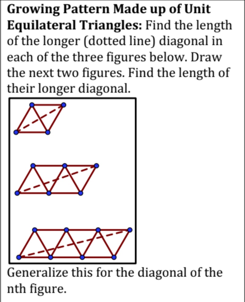 SOLVED: Growing Pattern Made up of Unit Equilateral Triangles: Find the ...