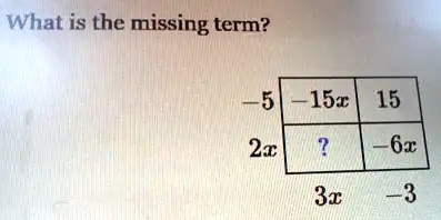 what is the missing term 151 15 2c 62 3x 3 09628