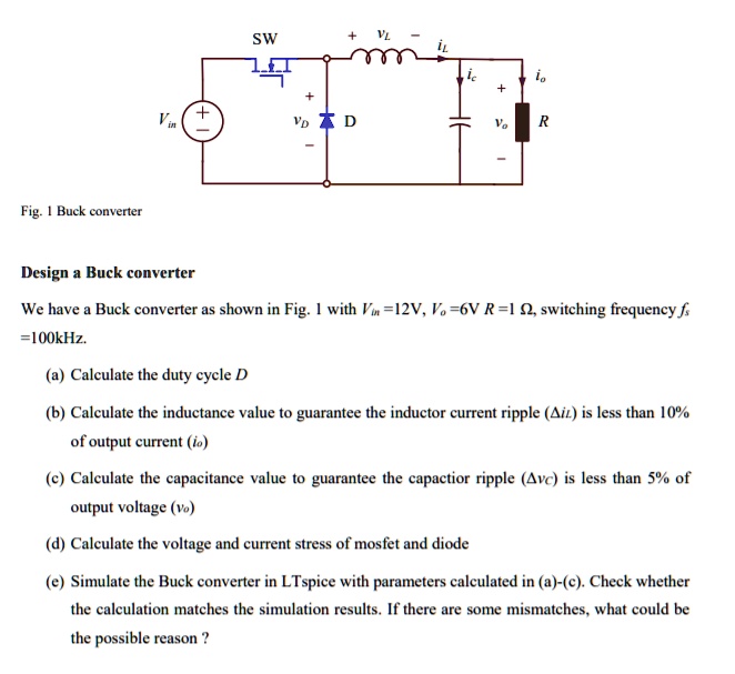 SOLVED Fig Buck converter Design Buck converter We have Buck