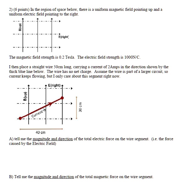 2) (6 points) In the region of space below, there is a uniform magnetic ...