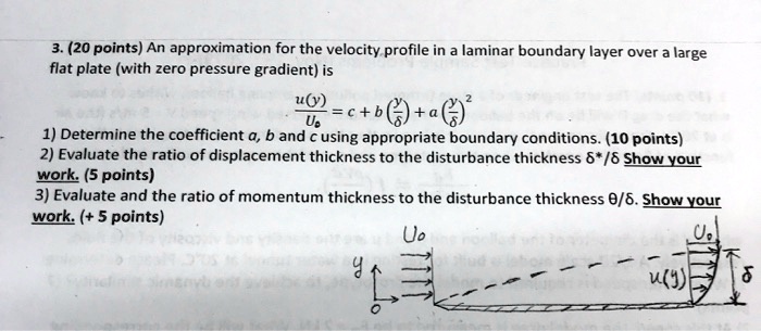3. (20 points) An approximation for the velocity profile in a laminar ...