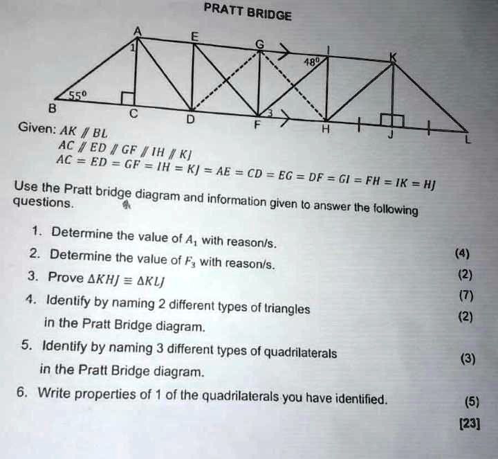 SOLVED: Texts: PRATT BRIDGE E G B C D Given AKBL ACEDGFIHKI AC=ED=GF=IH ...