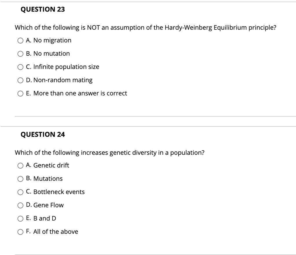 SOLVED QUESTION 23 Which of the following is NOT an assumption of the