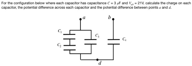SOLVED: For the configuration below, where each capacitor has ...