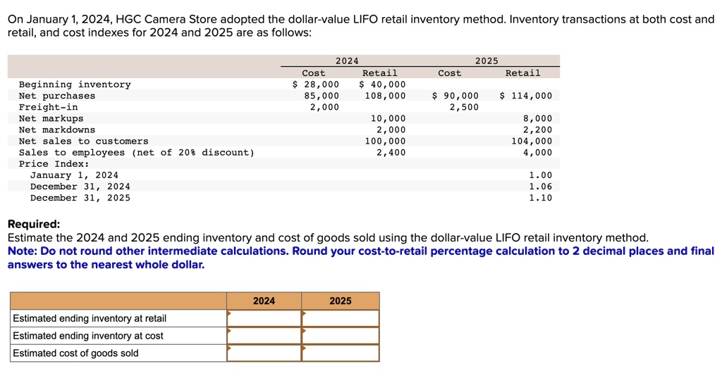 SOLVED On January 1 2024 HGC Camera Store Adopted The Dollar Value   D93d795a4c094c5a8ed8f794e90fc069 