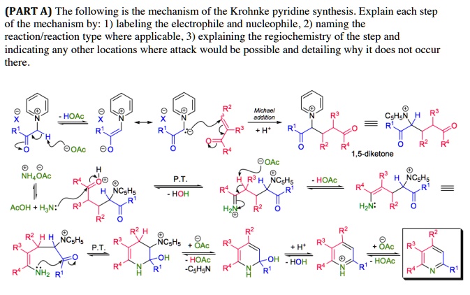 SOLVED:(PART A) The following is the mechanism of the Krohnke pyridine ...