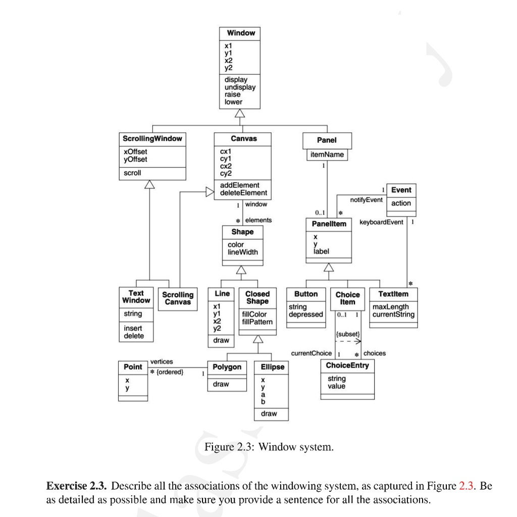 SOLVED: 1. The Window class has an association with the ScrollingWindow ...