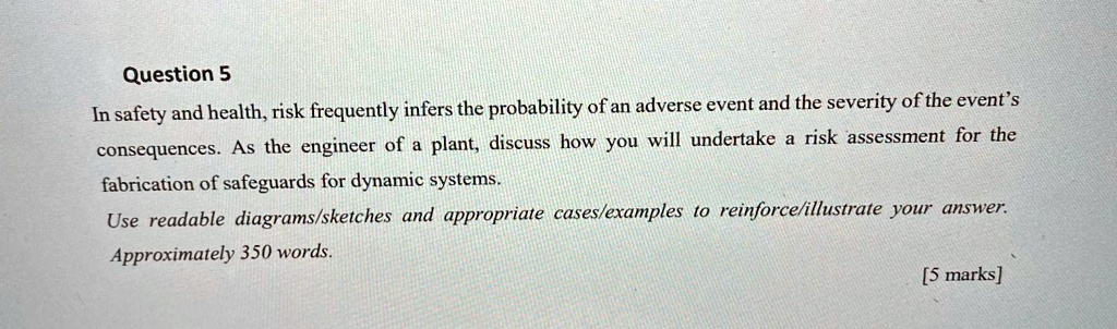 SOLVED: Question 5 In Safety And Health, Risk Frequently Refers To The ...