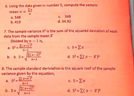 Video Solution: Using The Data Given In Number, Compute The Sample Mean 