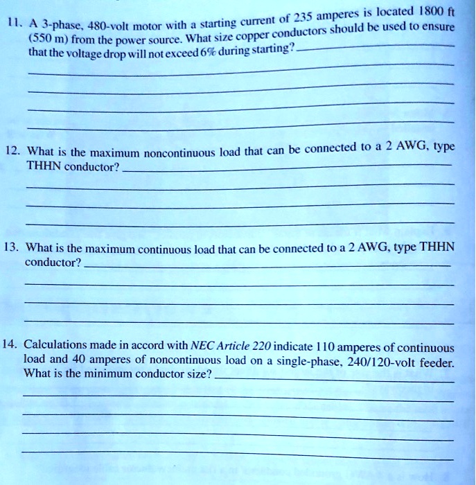THHN conductor? 14. Calculations made in accordance with NEC Article