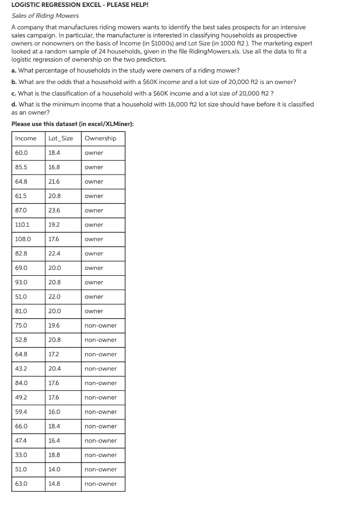 logistic regression excel