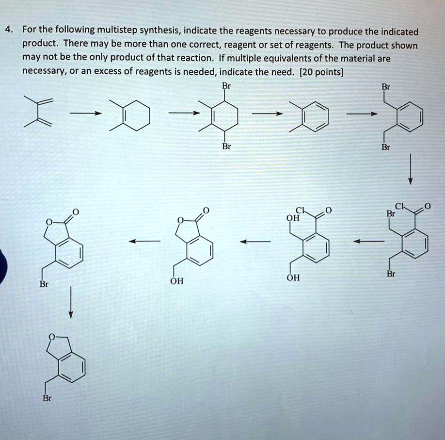 SOLVED: For The Following Multistep Synthesis, Indicate The Reagents ...