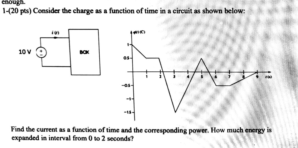 enough. 1-(20 pts) Consider the charge as a function of time in a ...