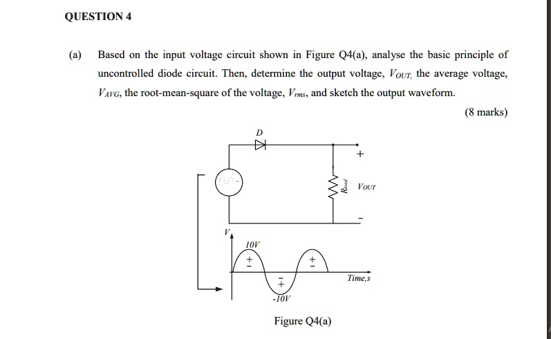 SOLVED: QUESTION 4 (a) Based on the input voltage circuit shown in ...