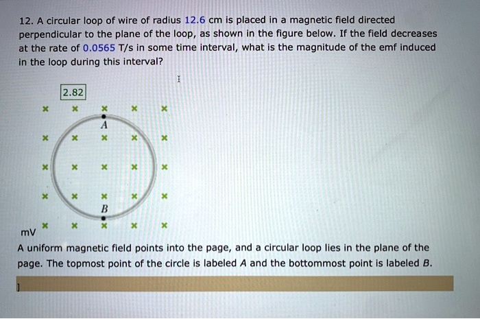 SOLVED: 12. A circular loop of wire of radius 12.4 cm is placed in a ...