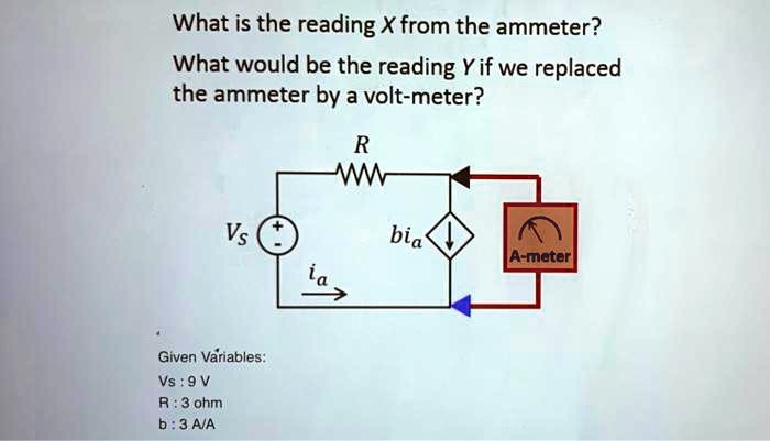 What is the reading X from the ammeter? What would be the reading Y if ...