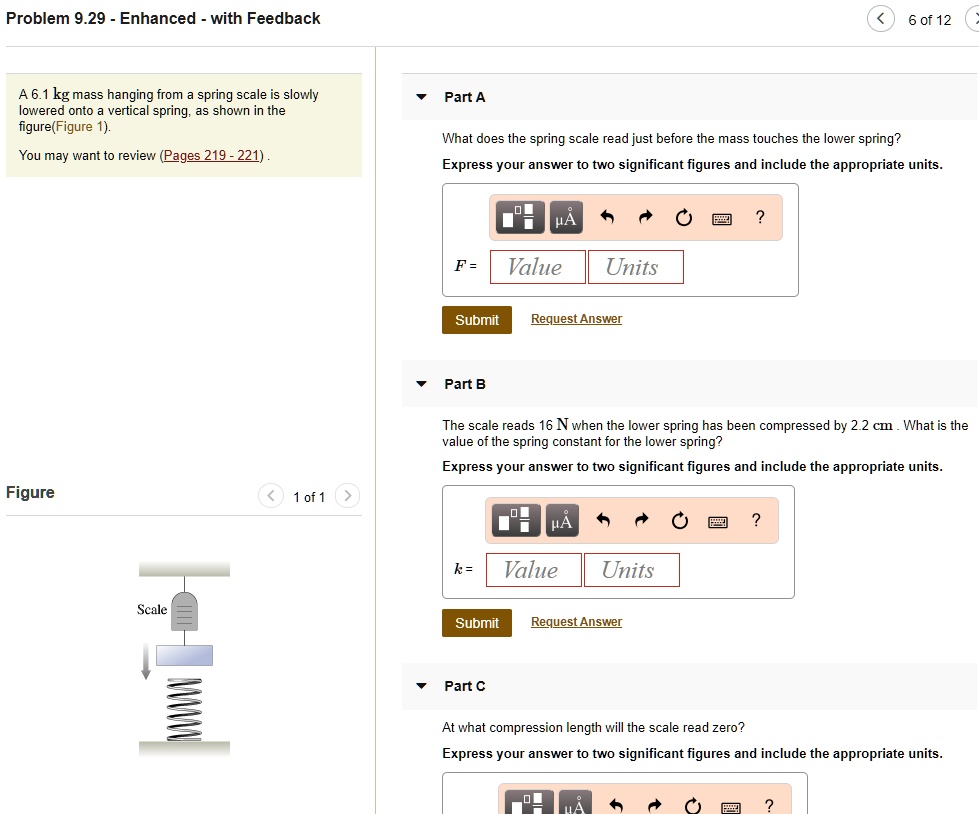SOLVED Problem 9.29 Enhanced with Feedback 6 of 12 A 6.1 kgmass