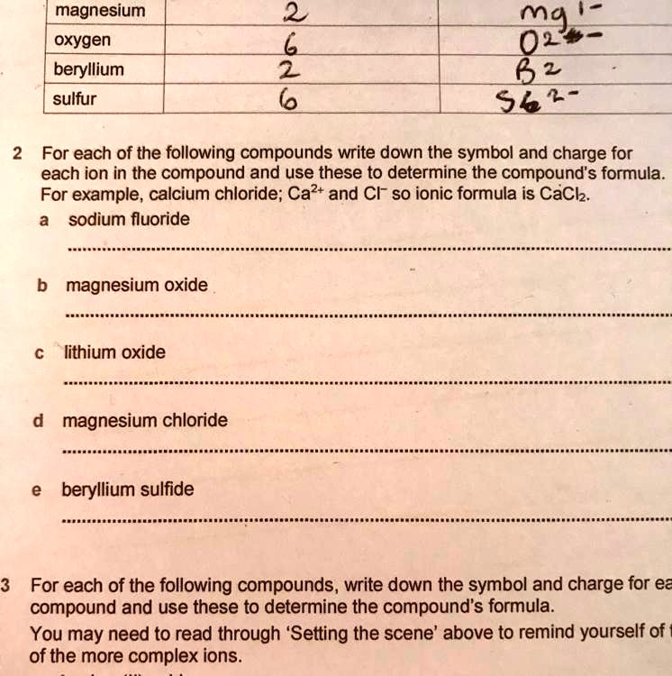 SOLVED "please help me with question 2 !!!! magnesium oxygen beryllium