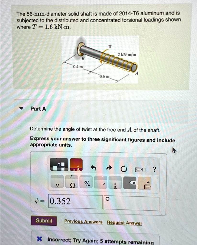 the 56 mm diameter solid shaft is made of 2014 t6 aluminum and is ...