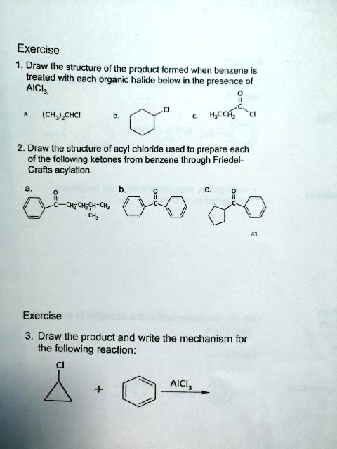 Exercise: Draw the structure of the product formed when benzene is ...