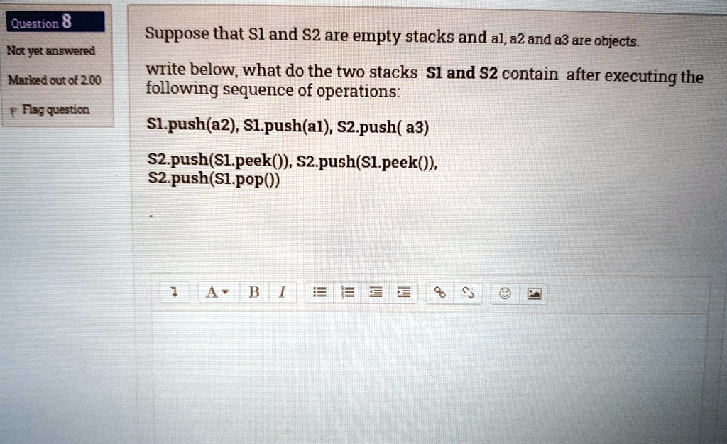 Solved Suppose That Sl And S2 Are Empty Stacks And Al A2 And A3 Are Objects Written Below 8656